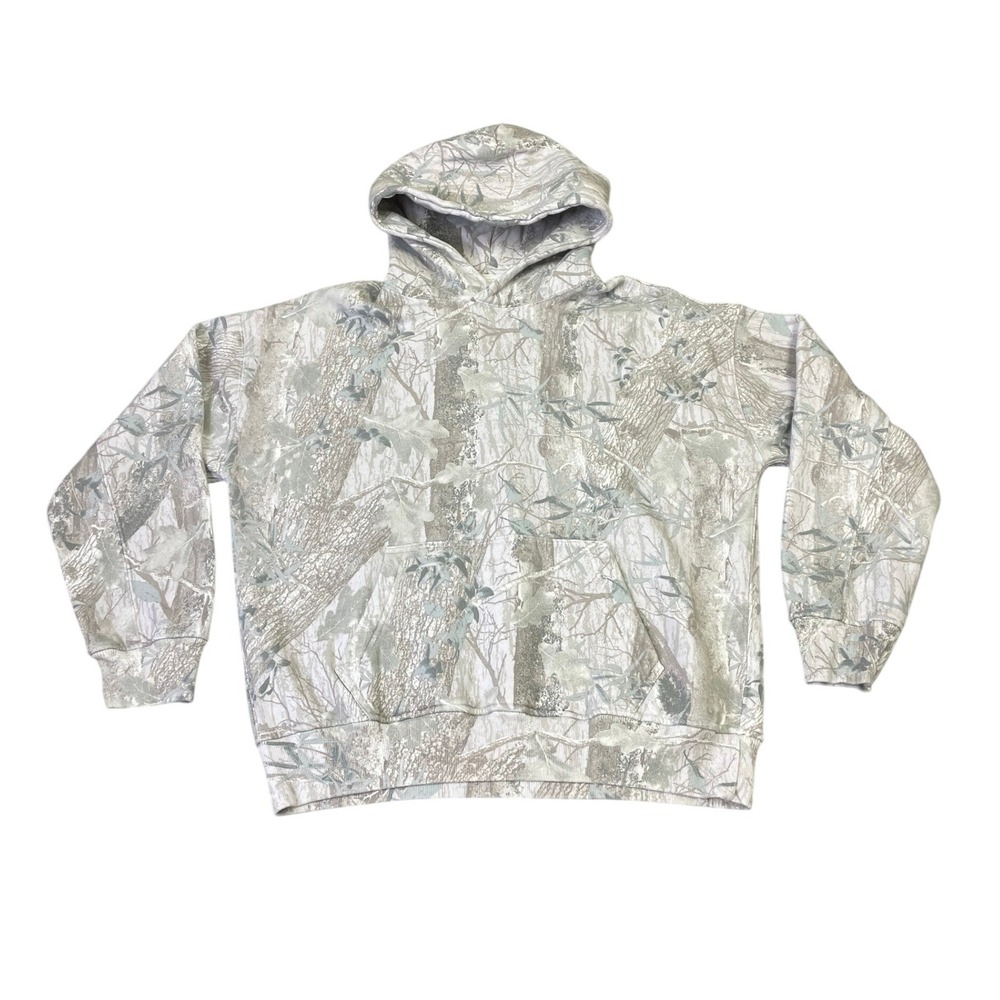 Abercrombie & Fitch Soft A&F Essentials Real Tree Camo Hoodie XS White Grey